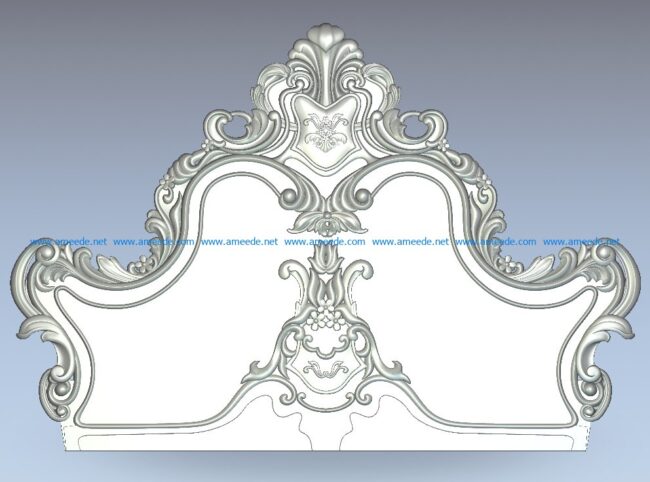 Royal bed frame pattern wood carving file stl for Artcam and Aspire jdpaint free vector art 3d model download for CNC