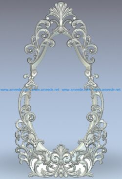 Royal mirror frame pattern wood carving file stl for Artcam and Aspire jdpaint free vector art 3d model download for CNC