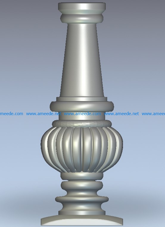 Spherical column wood carving file stl for Artcam and Aspire jdpaint free vector art 3d model download for CNC