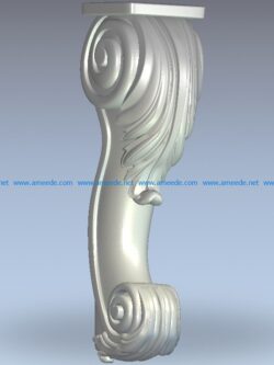 Spiral column foot pattern wood carving file stl for Artcam and Aspire jdpaint free vector art 3d model download for CNC