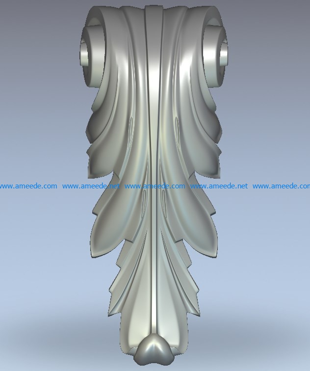 Spiral column head pattern wood carving file stl for Artcam and Aspire jdpaint free vector art 3d model download for CNC