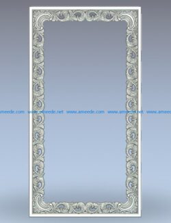 Square frame mirror wood carving file stl for Artcam and Aspire jdpaint free vector art 3d model download for CNC