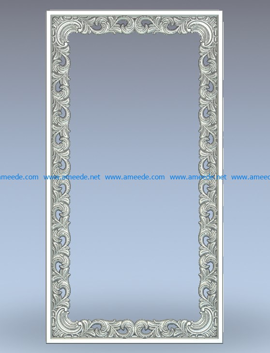 Square frame wood carving file stl for Artcam and Aspire jdpaint free vector art 3d model download for CNC