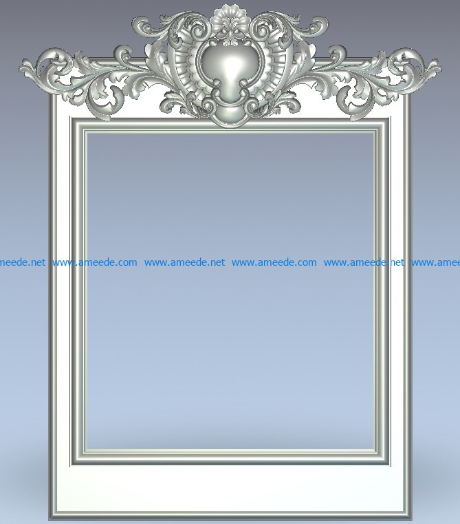 Square mirror frame pattern wood carving file stl for Artcam and Aspire jdpaint free vector art 3d model download for CNC