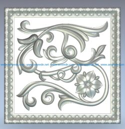Squares pattern of the orchid flower tree wood carving file stl for Artcam and Aspire jdpaint free vector art 3d model download for CNC
