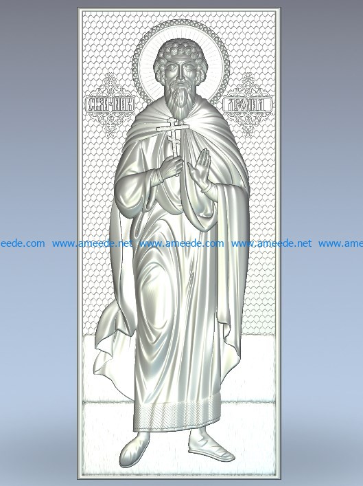 St. the torment. Leonid wood carving file stl for Artcam and Aspire jdpaint free vector art 3d model download for CNC