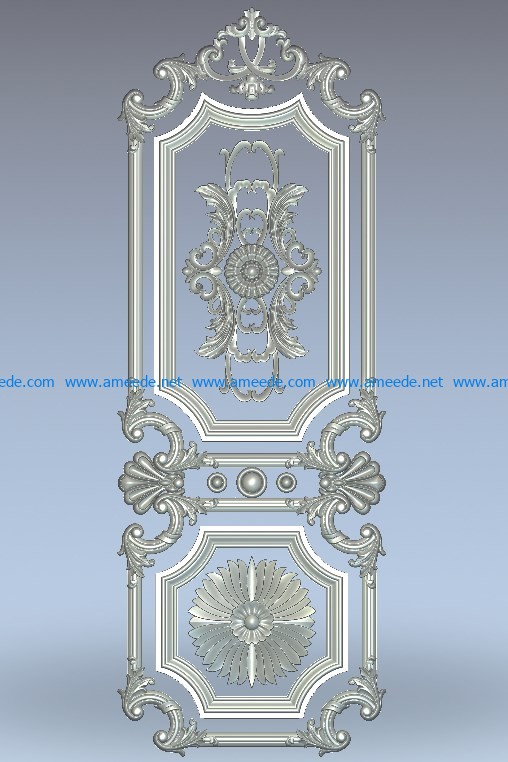 Sunflower-shaped door pattern wood carving file stl for Artcam and Aspire jdpaint free vector art 3d model download for CNC