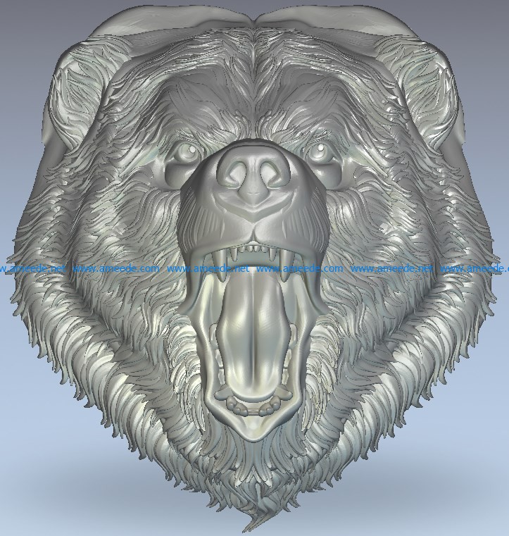 3D Model STL for CNC Router Artcam Aspire Bear Bears Animal Grizzly Pano D291 