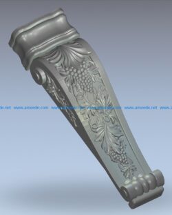 The column pattern is shaped like a bunch of grapes wood carving file stl for Artcam and Aspire jdpaint free vector art 3d model download for CNC