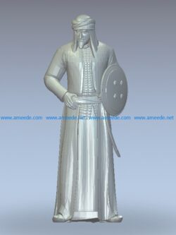 The leader wears a sword wood carving file stl for Artcam and Aspire jdpaint free vector art 3d model download for CNC