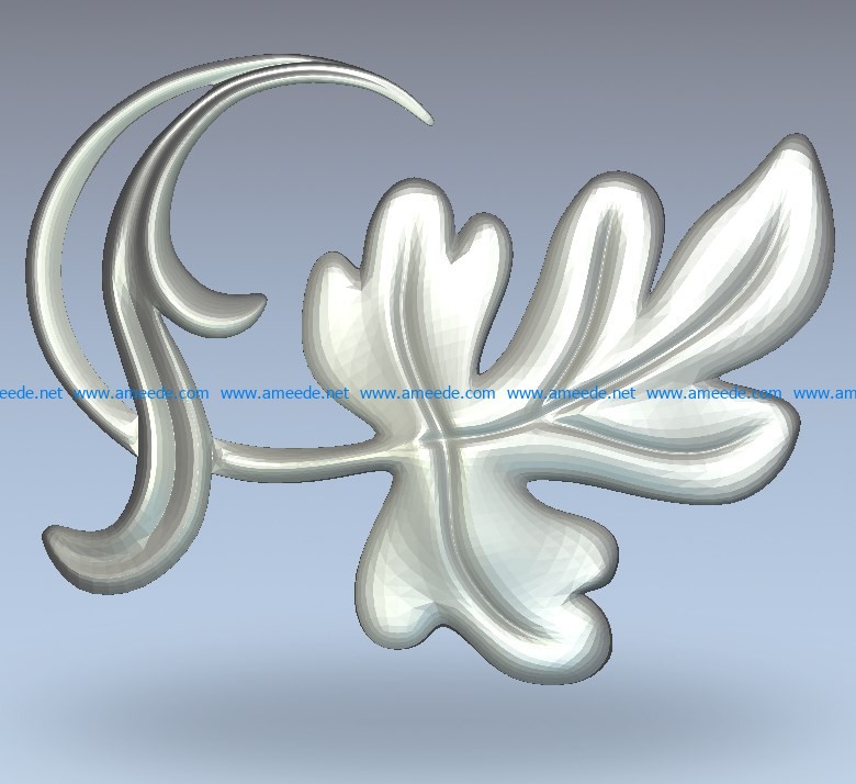 The leaf wood carving file stl for Artcam and Aspire jdpaint free vector art 3d model download for CNC
