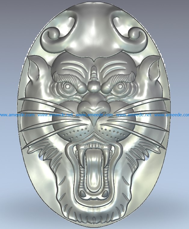3D STL Model # WOLF & MOON # for CNC Aspire Artcam 3D Printer 3D MAX 