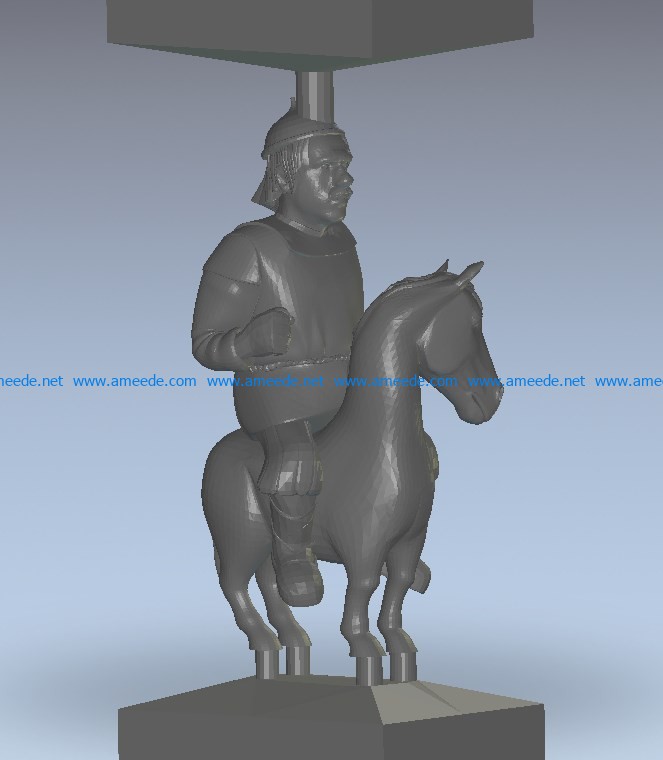 The man is riding the horse wood carving file stl for Artcam and Aspire jdpaint free vector art 3d model download for CNC