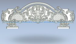 The top of the bed pattern frame is sophisticated with motifs wood carving file stl for Artcam and Aspire jdpaint free vector art 3d model download for CNC