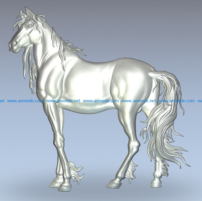 The wild horse wood carving file stl for Artcam and Aspire jdpaint free vector art 3d model download for CNC