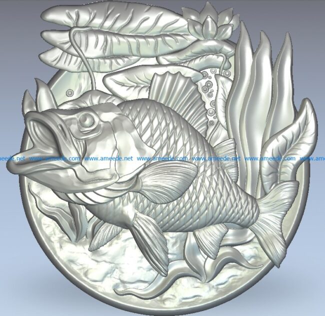 Tilapia picture wood carving file stl for Artcam and Aspire jdpaint free vector art 3d model download for CNC
