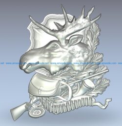 Trophy Elk wood carving file stl for Artcam and Aspire jdpaint free vector art 3d model download for CNC
