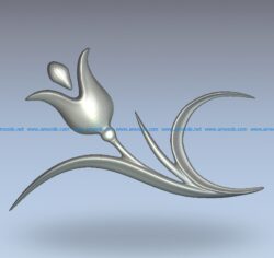 Tulip pattern wood carving file stl for Artcam and Aspire jdpaint free vector art 3d model download for CNC