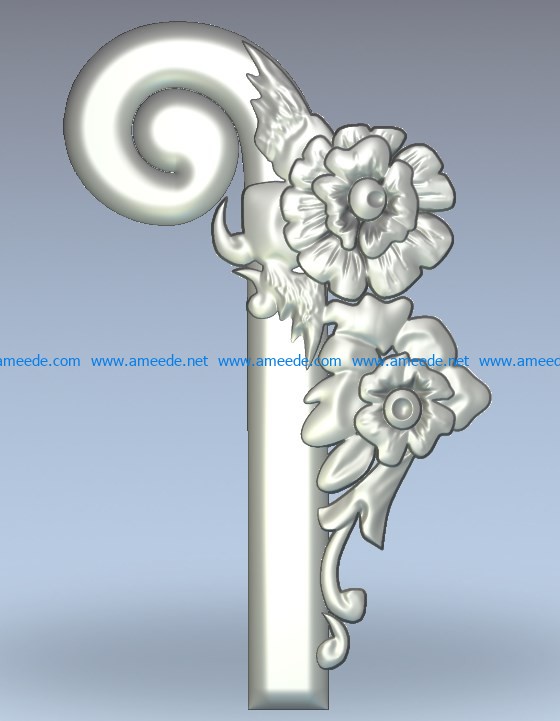 Twisted beak pattern wood carving file stl for Artcam and Aspire jdpaint free vector art 3d model download for CNC