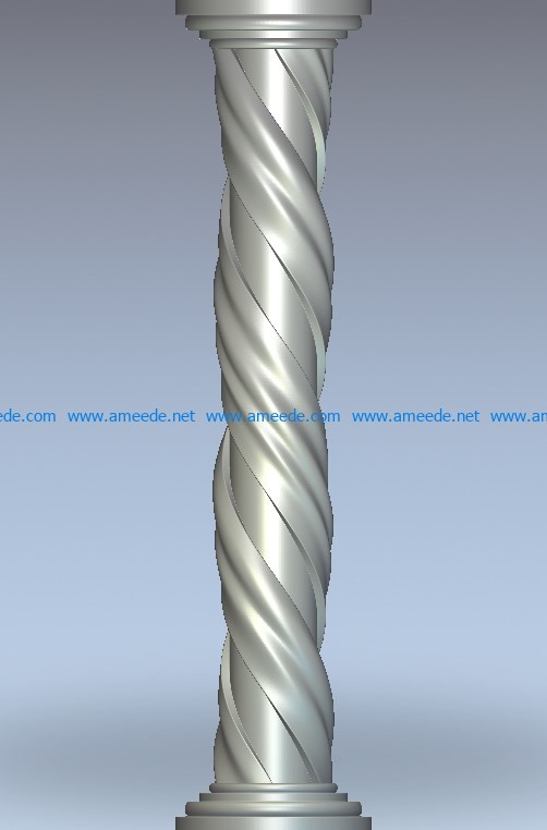 Twisted column wood carving file stl for Artcam and Aspire jdpaint free vector art 3d model download for CNC