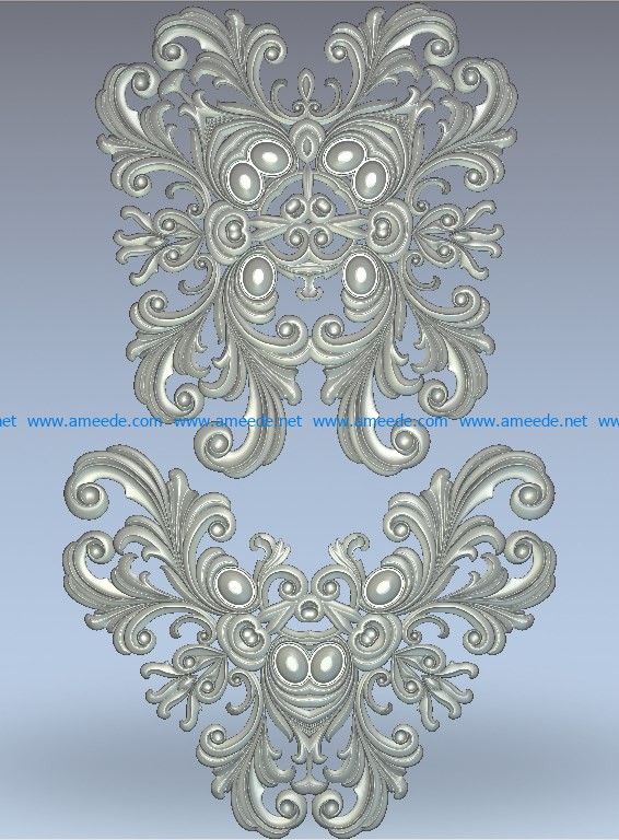 Two patterns in the middle for the door wood carving file stl for Artcam and Aspire jdpaint free vector art 3d model download for CNC