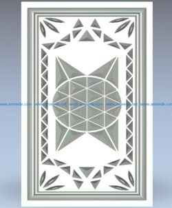 V-bit engraved window pattern wood carving file stl for Artcam and Aspire jdpaint free vector art 3d model download for CNC