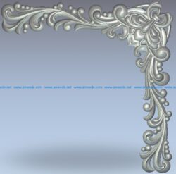 Vines pattern at the corner of the circle wood carving file stl for Artcam and Aspire jdpaint free vector art 3d model download for CNC