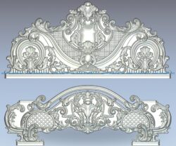 Vintage motifs of the bed wood carving file stl for Artcam and Aspire jdpaint free vector art 3d model download for CNC