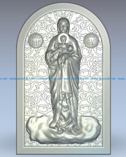 Virgin of Valaam wood carving file stl for Artcam and Aspire jdpaint free vector art 3d model download for CNC