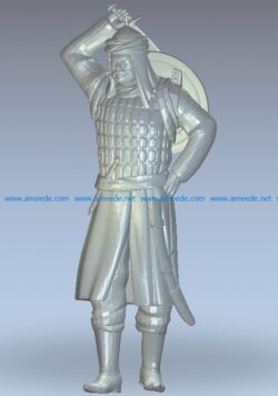 Warrior in armor wood carving file stl for Artcam and Aspire jdpaint free vector art 3d model download for CNC