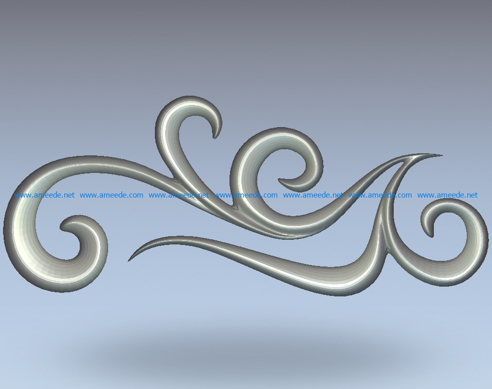 Wavy pattern wood carving file stl for Artcam and Aspire jdpaint free vector art 3d model download for CNC