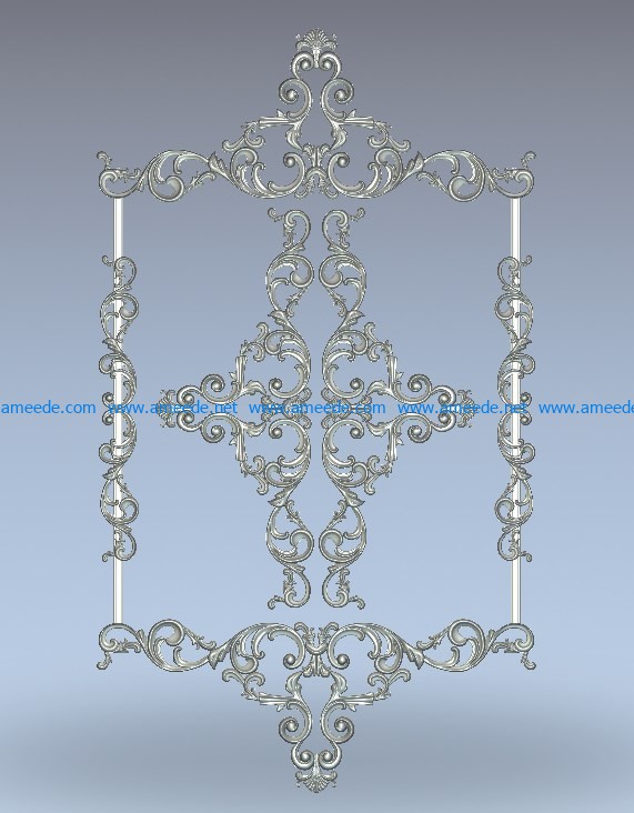 Window decoration pattern wood carving file stl for Artcam and Aspire jdpaint free vector art 3d model download for CNC