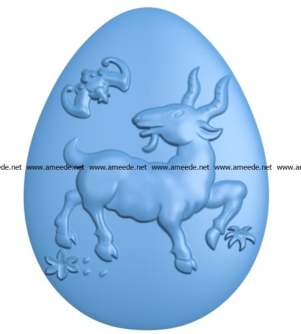A goat-shaped egg A002718 wood carving file stl for Artcam and Aspire jdpaint free vector art 3d model download for CNC