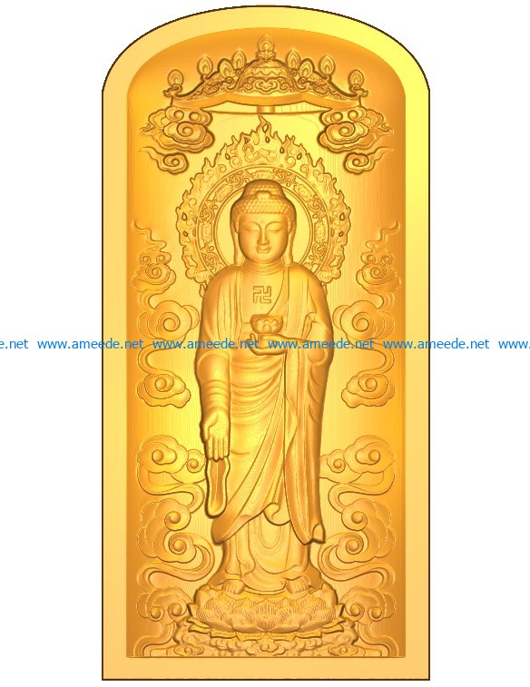 Buddha A002639 wood carving file stl for Artcam and Aspire jdpaint free vector art 3d model download for CNC