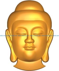 Buddha head A002635 wood carving file stl for Artcam and Aspire jdpaint free vector art 3d model download for CNC