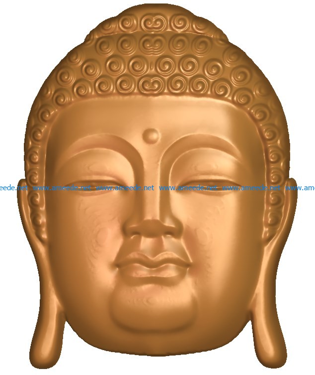 Buddha head A002641 wood carving file stl for Artcam and Aspire jdpaint free vector art 3d model download for CNC