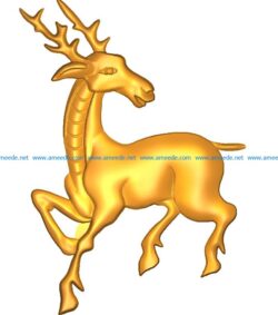 Deer A002552 wood carving file stl for Artcam and Aspire jdpaint free vector art 3d model download for CNC