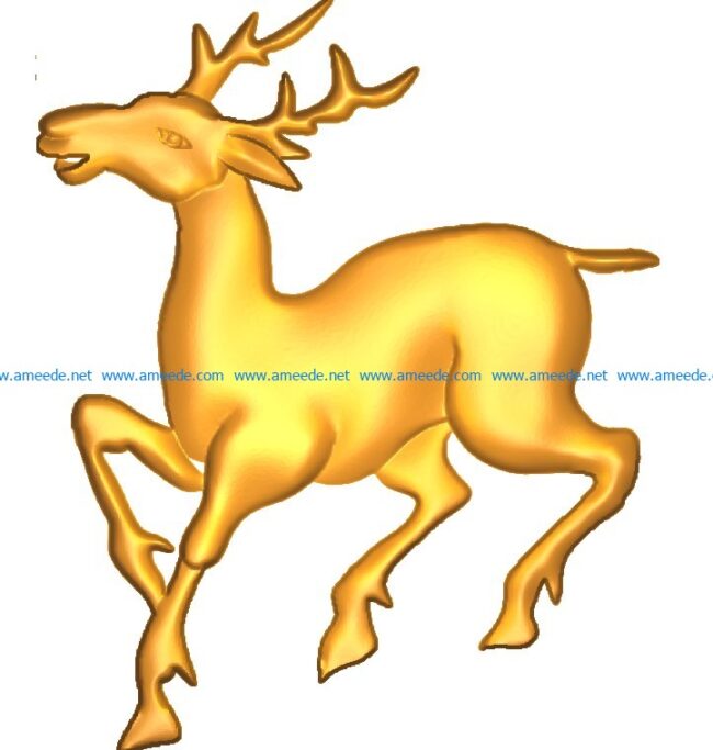 Deer A002553 wood carving file stl for Artcam and Aspire jdpaint free vector art 3d model download for CNC