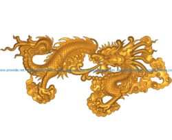 Dragon A002570 wood carving file stl for Artcam and Aspire jdpaint free vector art 3d model download for CNC