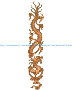 Dragon A002705 wood carving file stl for Artcam and Aspire jdpaint free vector art 3d model download for CNC
