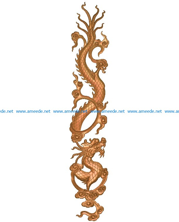 Dragon A002705 wood carving file stl for Artcam and Aspire jdpaint free vector art 3d model download for CNC