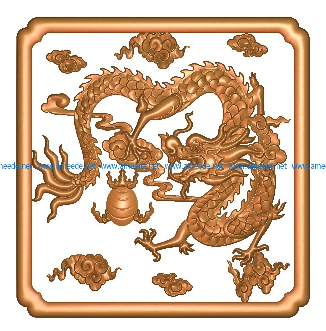 Dragon picture A002713 wood carving file stl for Artcam and Aspire jdpaint free vector art 3d model download for CNC