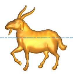 Goat A002578 wood carving file stl for Artcam and Aspire jdpaint free vector art 3d model download for CNC