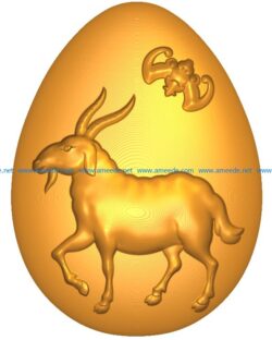 Goat eggs A002579 wood carving file stl for Artcam and Aspire jdpaint free vector art 3d model download for CNC