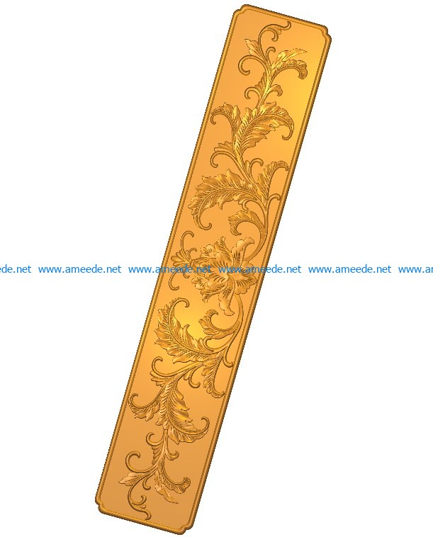 Long pattern flowers A002604 wood carving file stl for Artcam and Aspire jdpaint free vector art 3d model download for CNC