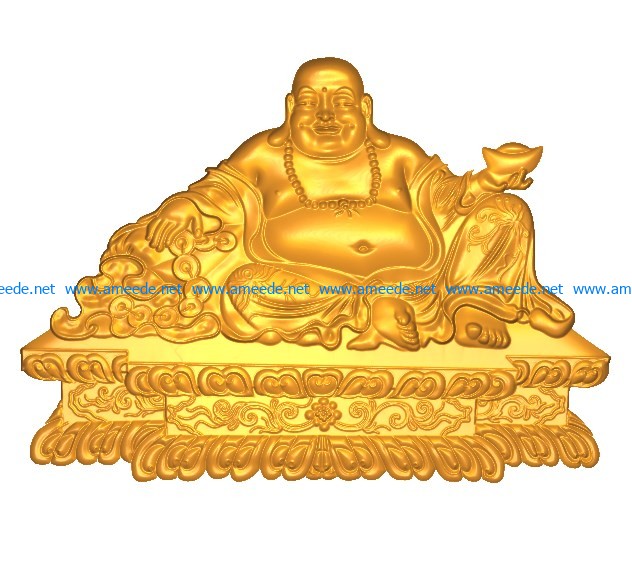 Maitreya Buddha A002637 wood carving file stl for Artcam and Aspire jdpaint free vector art 3d model download for CNC