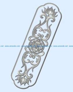 Pattern flowers A002217 wood carving file stl for Artcam and Aspire jdpaint free vector art 3d model download for CNC