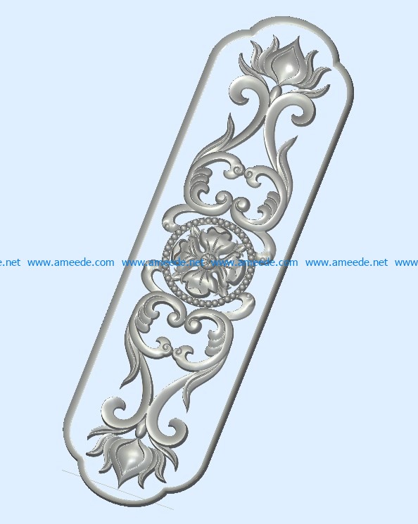 Pattern flowers A0002217 wood carving file stl for Artcam and Aspire jdpaint free vector art 3d model download for CNC