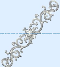 Pattern flowers A002267 wood carving file stl for Artcam and Aspire jdpaint free vector art 3d model download for CNC