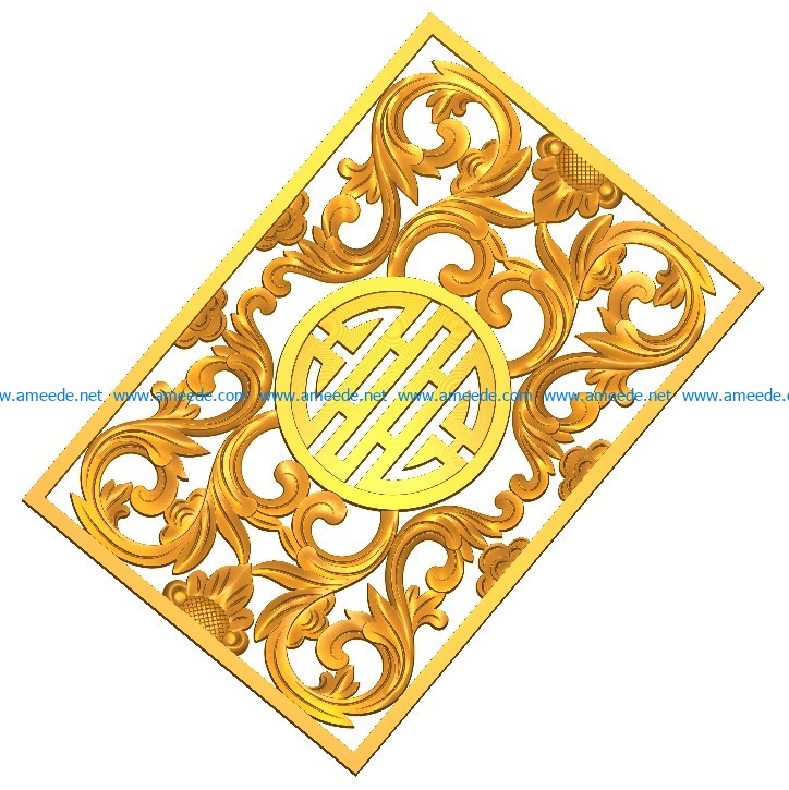 Pattern flowers A002406 wood carving file stl for Artcam and Aspire jdpaint free vector art 3d model download for CNC
